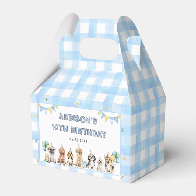 Puppy Calling All Pawty Animals Birthday Favour Box (Front Side)