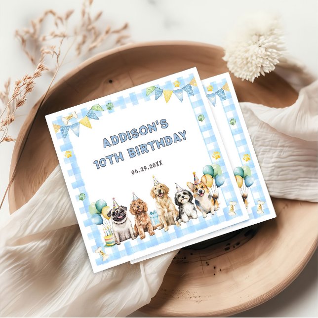 Puppy Calling All Pawty Animals Birthday Napkin (Creator Uploaded)