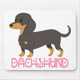 Puppy Cartoon Dog Lover Gift Cute Dachshund Mouse Mat
