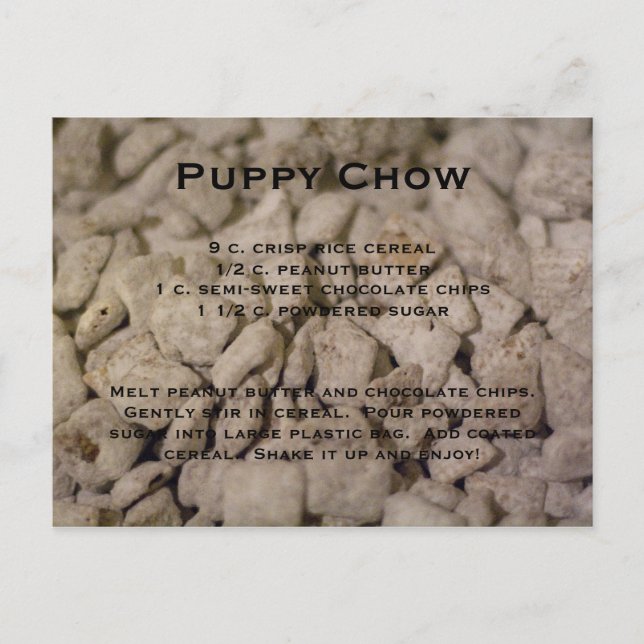 Puppy Chow Recipe Postcard (Front)