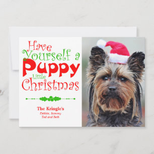 Puppy Christmas Holiday Pet Photo Card