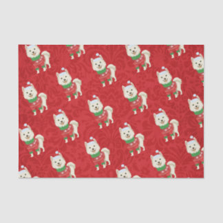 Puppy Christmas Husky Pomeranian Shiba Santa Dog Tissue Paper