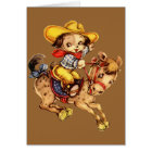 Puppy Cowboy on His Horse