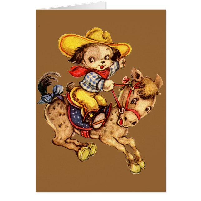 Puppy Cowboy on His Horse (Front)
