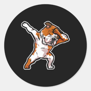Puppy Dab Dance Dog Dabbing English Bulldog  Classic Round Sticker