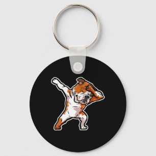 Puppy Dab Dance Dog Dabbing English Bulldog Key Ring