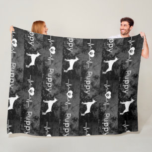 puppy Dobbie Dog Heart Beat Fleece Blanket