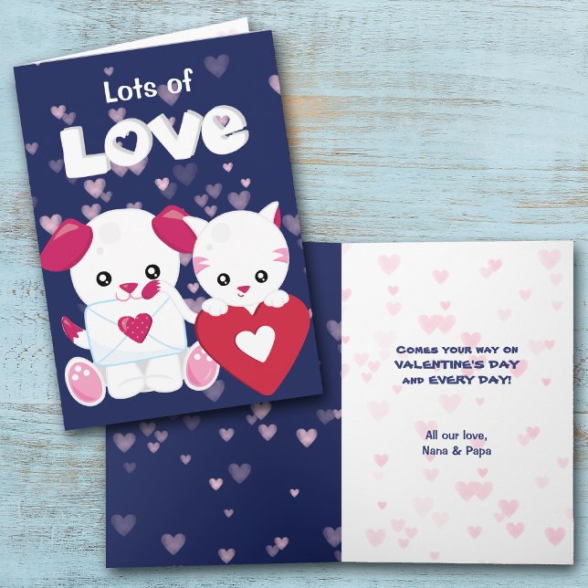 Puppy Dog and Kitty Cat Love Valentine Card (Creator Uploaded)