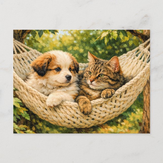 Puppy Dog and Kitty Cat, Postcard (Front)