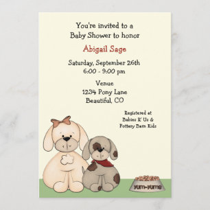 Puppy Dog Baby Shower Invitation for Boys