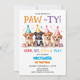 Puppy Dog Birthday Birthday Party Invitation