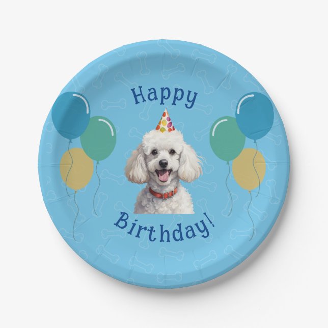 Puppy Dog Birthday Paper Plate (Front)