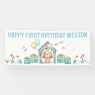 Puppy Dog Birthday Party Banner for Boys