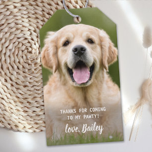 Puppy Dog Birthday Party Custom Pet Photo Gift Tags