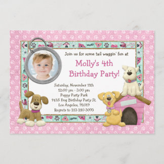 Puppy Dog Birthday Party Invitation