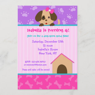 Puppy Dog Birthday Party Invitations