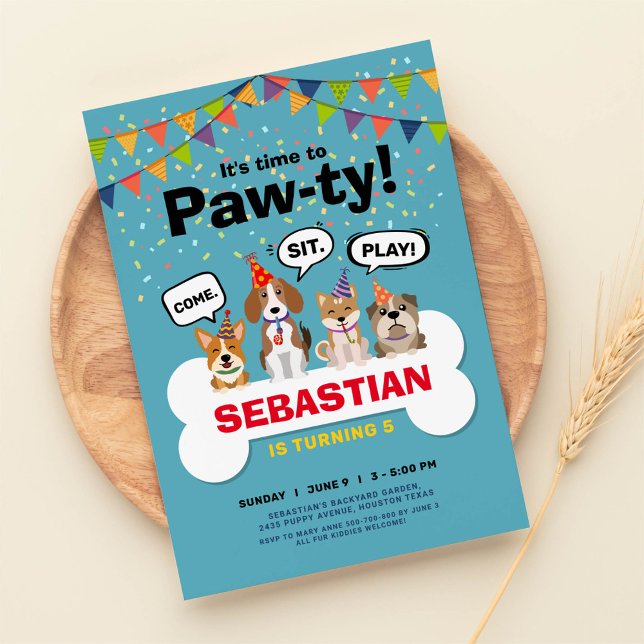 puppy dog birthday party invitations (Creator Uploaded)