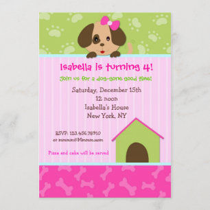 Puppy Dog Birthday Party Invitations