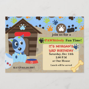 puppy dog birthday party invite