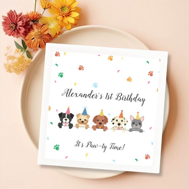 Puppy Dog Birthday Party Napkin (Creator Uploaded)