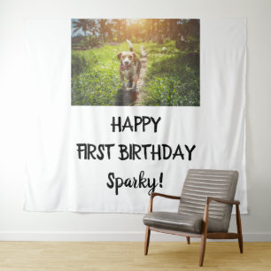 Puppy Dog Birthday Party Photobooth Backdrop Tapestry