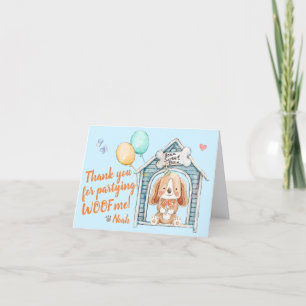 Puppy Dog Birthday Party Thank You Note Cards