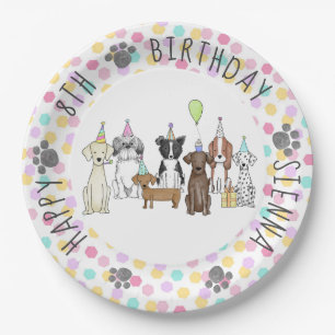 Puppy Dog Birthday Pawty Paper Plate