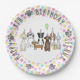 Puppy Dog Birthday Pawty Paper Plate