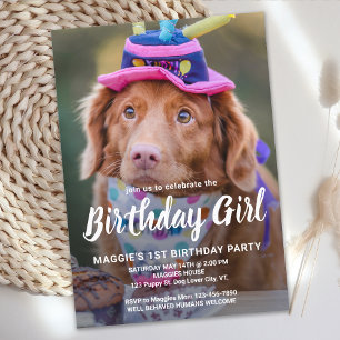 Puppy Dog Birthday Personalised Pet Photo Party Invitation