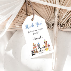 Puppy Dog Birthday Thank You Favour Gift Tag