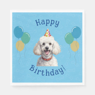 Puppy Dog Blue Birthday Paw-ty Napkin