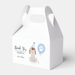 Puppy Dog Blue Thank You Birthday Party Favour Box
