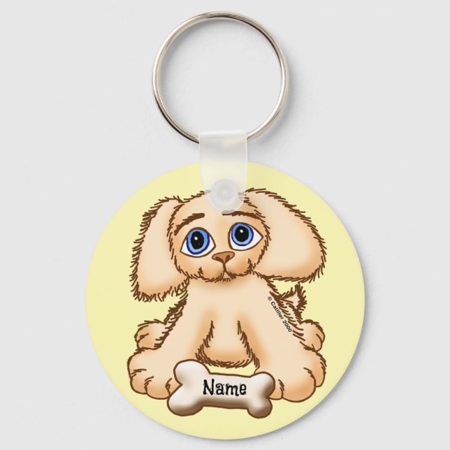 Puppy Dog Bone  Key Ring (Front)