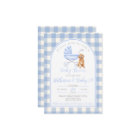 Puppy Dog Boy Baby Shower Gingham Invitation