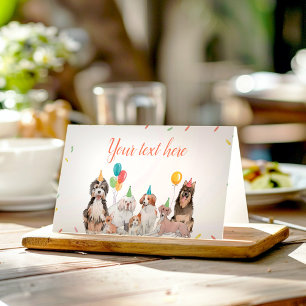 Puppy Dog Boy Birthday Food Place Card Whale
