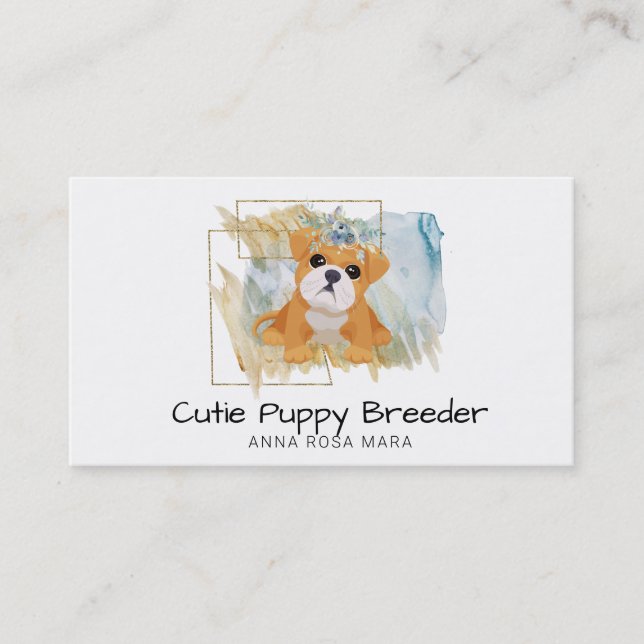 *~* Puppy Dog Breeder Day Care Walker Business Card (Front)