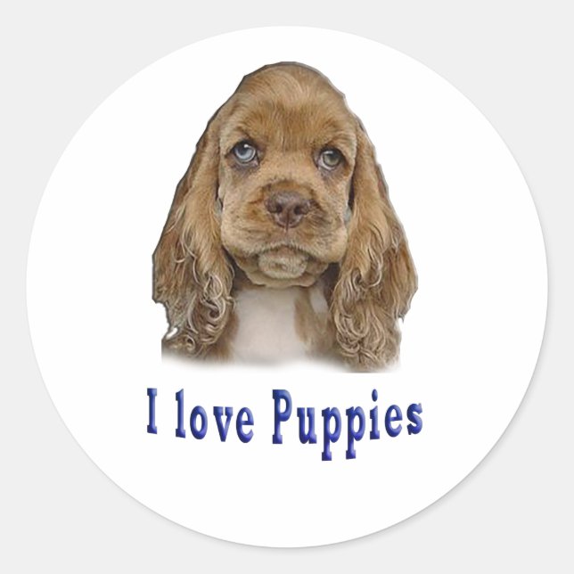 Puppy Dog Classic Round Sticker (Front)