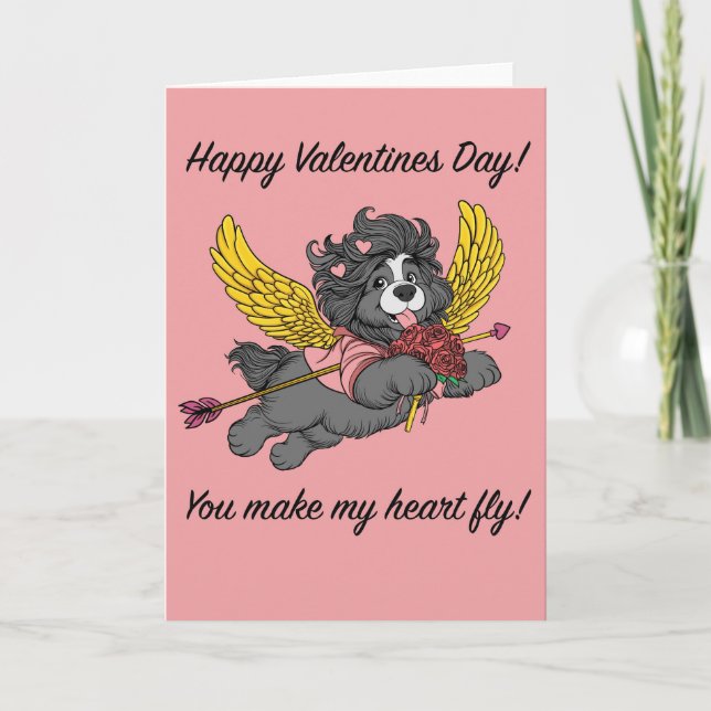 Puppy Dog Cupid Valentine’s Day Card -blank inside (Front)