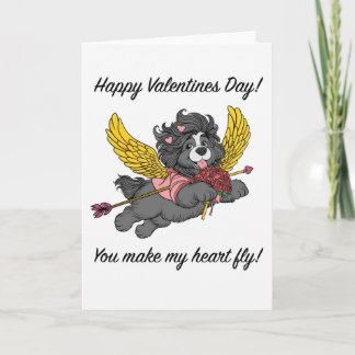 Puppy Dog Cupid Valentine’s Day Card -blank inside