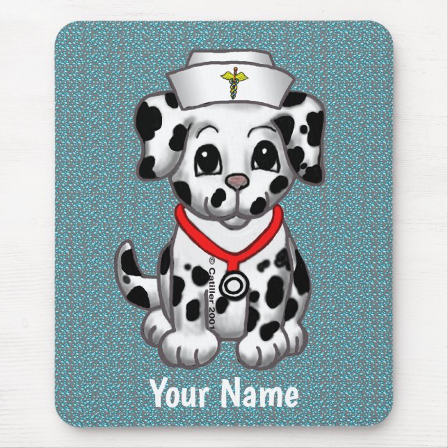 Puppy Dog custom Nurse Mouse Pad (Front)