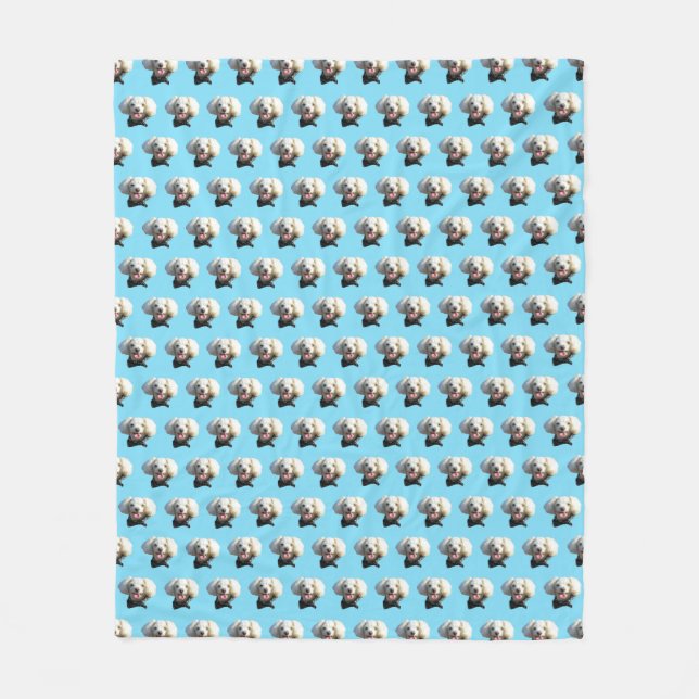 Puppy Dog Custom Photo Pattern Fleece Blanket (Front)