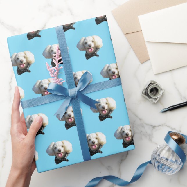 Puppy Dog Custom Photo Pattern Wrapping Paper (Gifting)