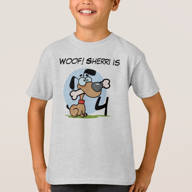 Puppy Dog Customisable Birthday Tshirts (Front)