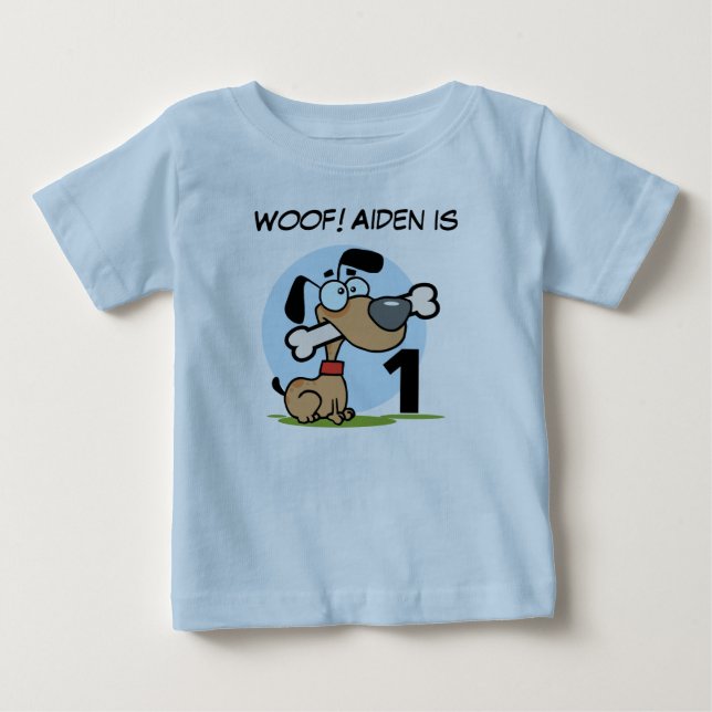 Puppy Dog Customisable Birthday Tshirts (Front)