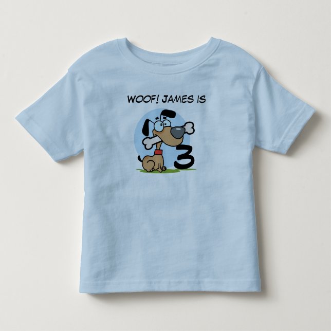 Puppy Dog Customisable Birthday Tshirts (Front)
