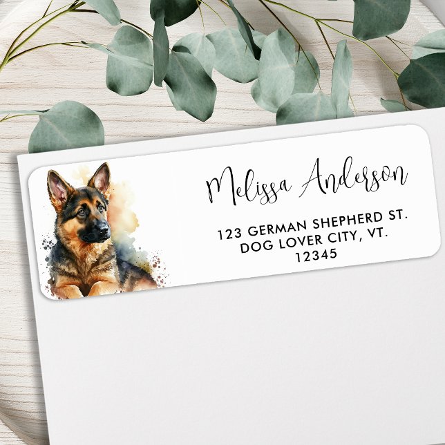 Puppy Dog Cute German Shepherd Return Address (Creator Uploaded)