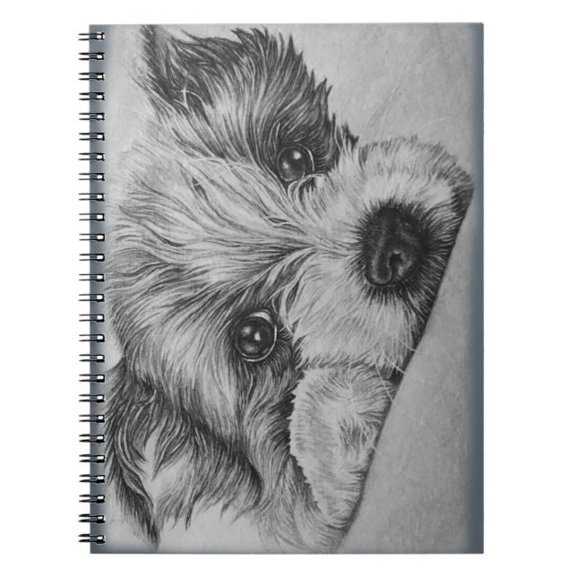 Puppy Dog Drawing of Cute Animal Art Notebook (Front)