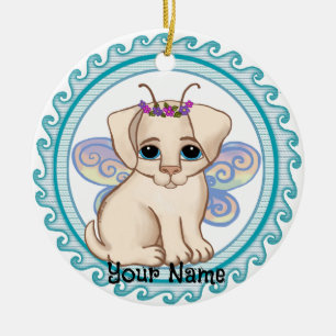 Puppy Dog Fairy Ceramic Tree Decoration