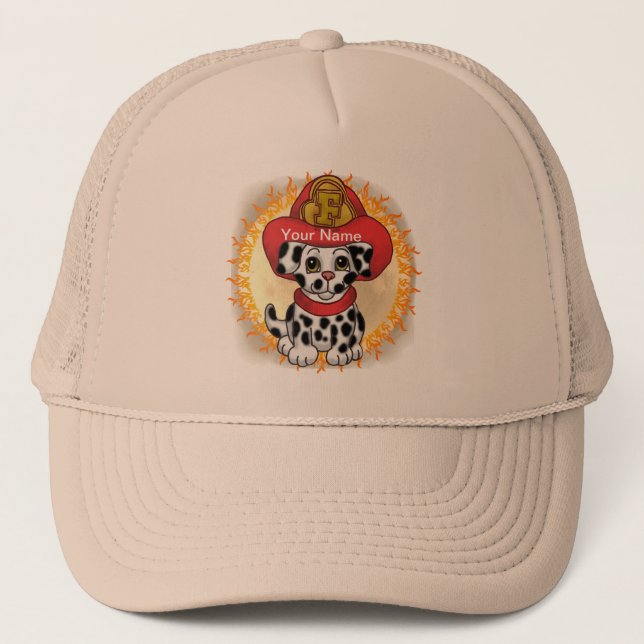 Puppy Dog Firefighter custom name hat (Front)