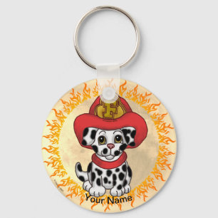 Puppy Dog Firefighter  Key Ring